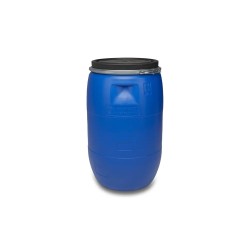 Bidón plastico 120L azul uso alimenatrio.