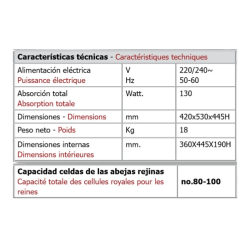 Incubadora para abejas reina profesional A50